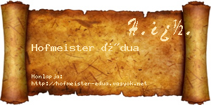 Hofmeister Édua névjegykártya